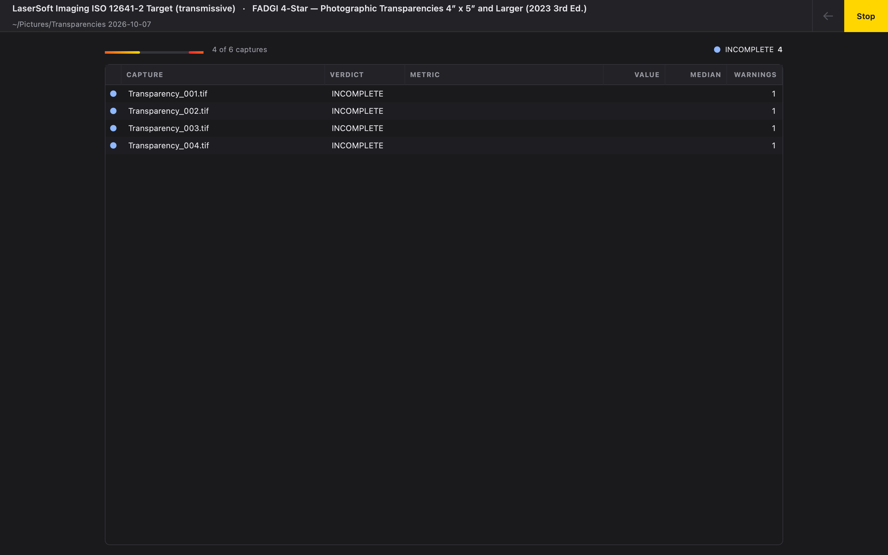 The Batch Analysis progress screen partway through a folder